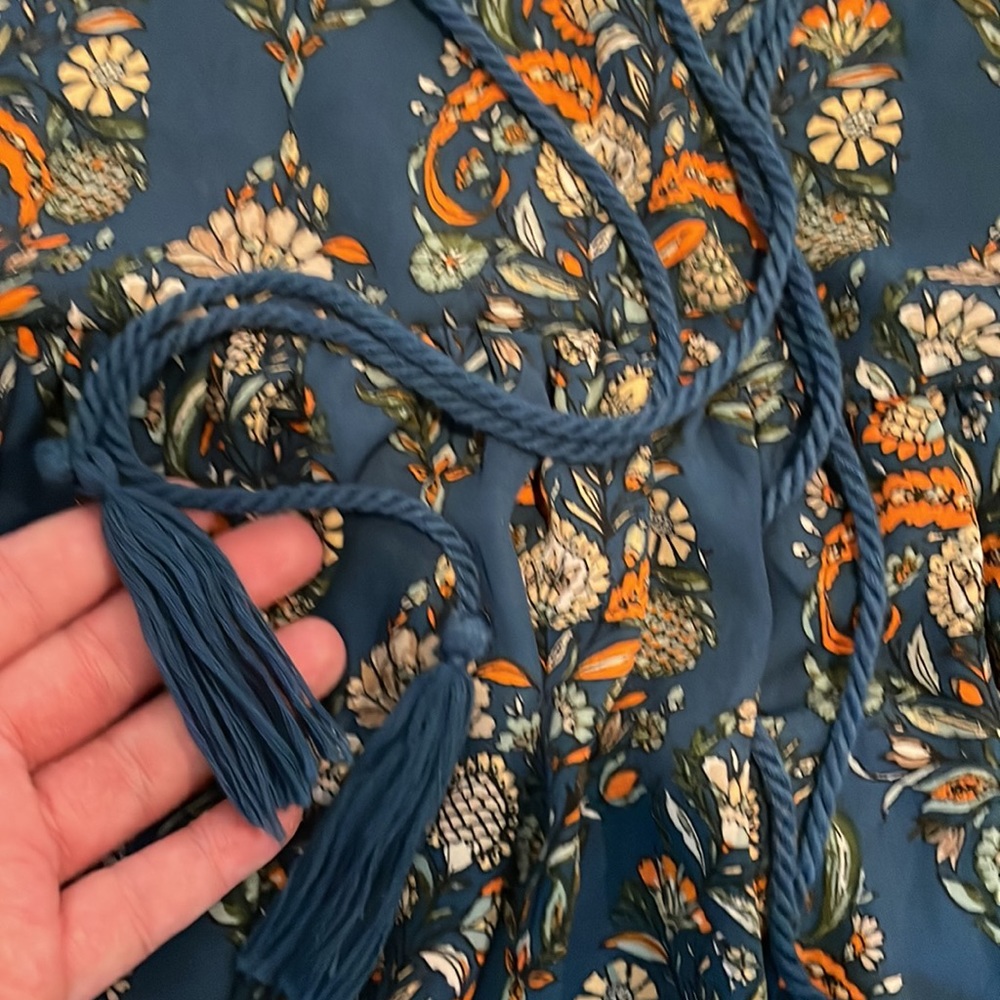 ANTHROPOLOGIE Romeo and Juliet Blue Paisley Print - Picture 3 of 8